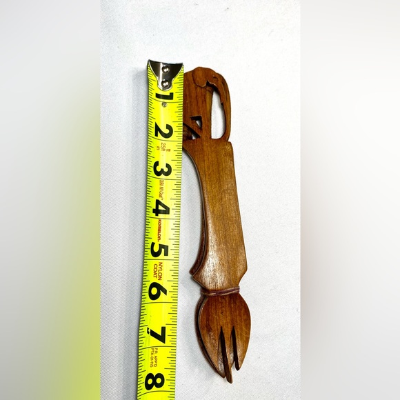 Wooden Elephant Spoon/Fork Made In Kenya 8” set of 2 - Picture 8 of 8
